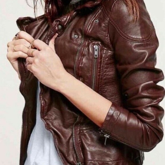 Free People Jackets & Blazers - Free  People Vegan Leather Motorcycle Jacket